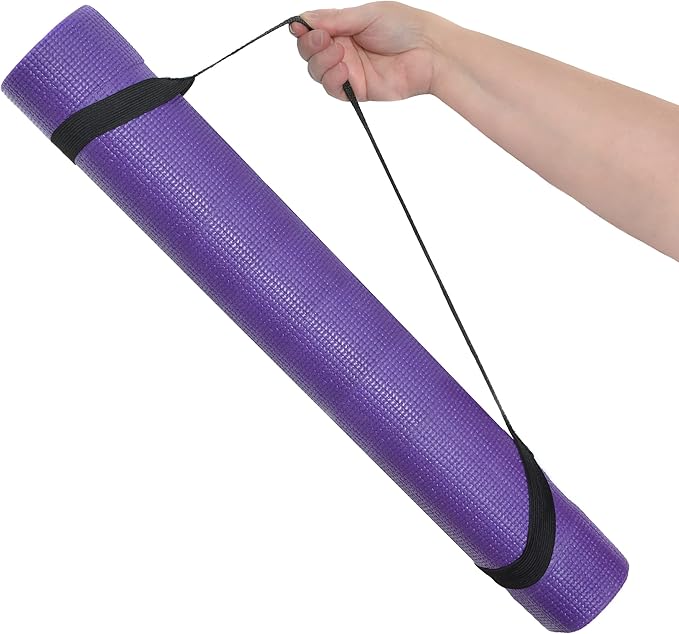 10-Pack Classic Yoga Mat With Carrying Strap, 68" x 24" Non Slip Exercise Mat, 4mm Thick Fitness Mat, Anti-Tear, Bulk Yoga Mats for Home Workout, Gym, School, or Studio