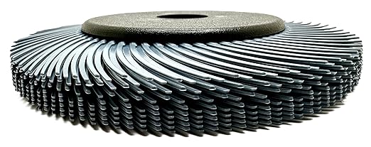 Radial Bristle Brush, 6 in x 1/2 in x 1 in 400 Grit (Blue) with Adapter, Type C Curved Bristle (Pack of 1)
