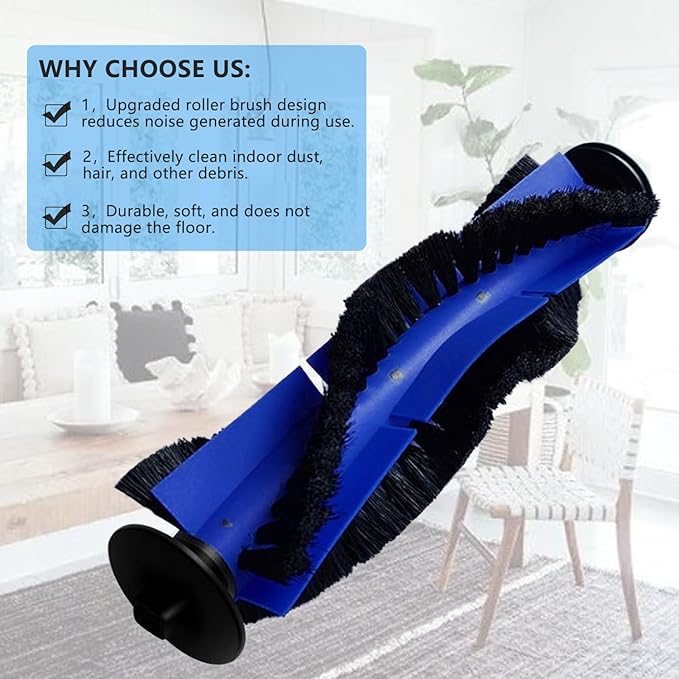 Auoiian X8 Filters & Replacement Parts Kit for Eufy RoboVac X8 / X8 Hybrid – Washable & Reusable, 1 Roller Brush, 2 Side Brushes, 4 HEPA Filters – Compatible with Eufy X8 Robot Vacuum Cleaner