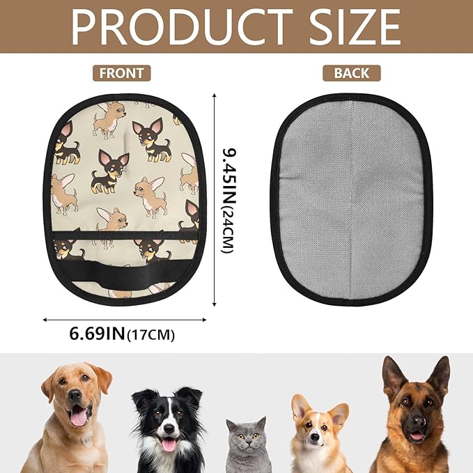 I·D Good Figure Pet Grooming Gloves Reusable Dog & Cat Hair Remover for Furniture, Car Interiors Multi-Surface Deshedding Tool for Carpets, Bedding & Home Cleaning