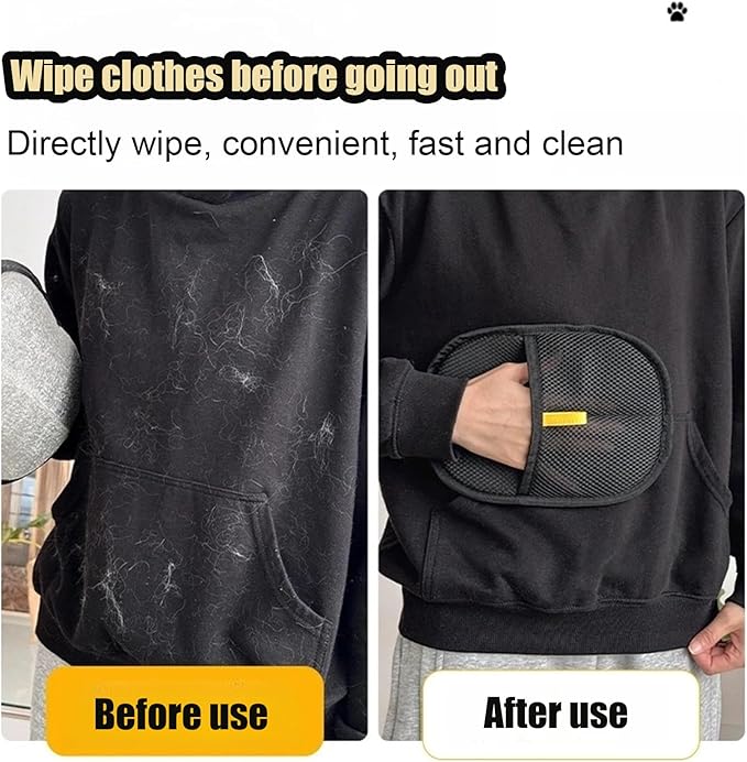 OYXYIGOUCL 1 Pcs Pet Hair Remover Electrostatic Gloves，Pet Hair Removal Glove,Electrostatic Pet Hair Remover Gloves for Furniture, Carpet, and Car Seats - Reusable Pet Grooming Tool (1)