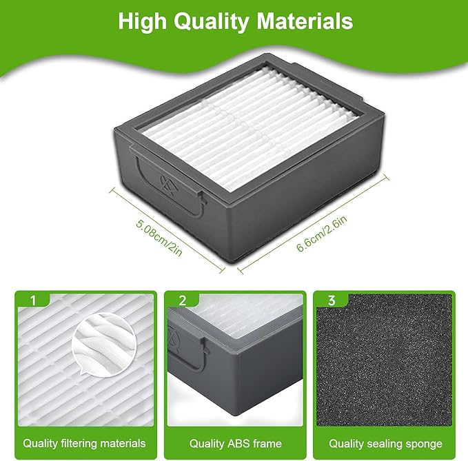 APZOVO 6 Pack Replacement HEPA Filter for iRobot Roomba i7 i7+ i3 i3+ i4 i4+ i6 i6+ i8 i8+ E5 E6 E7 J5 J5+ J6 J6+ J8 J8+