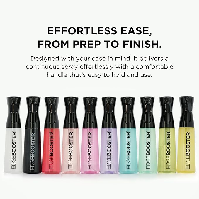 Style Factor Edge Booster Mist Spray Bottle for Hair (10.1oz/300ml) - Continuous Ultra Fine Mist Sprayer – For Hairstyling, Salons, Cleaning, Plants, Essential Oil & More - Green