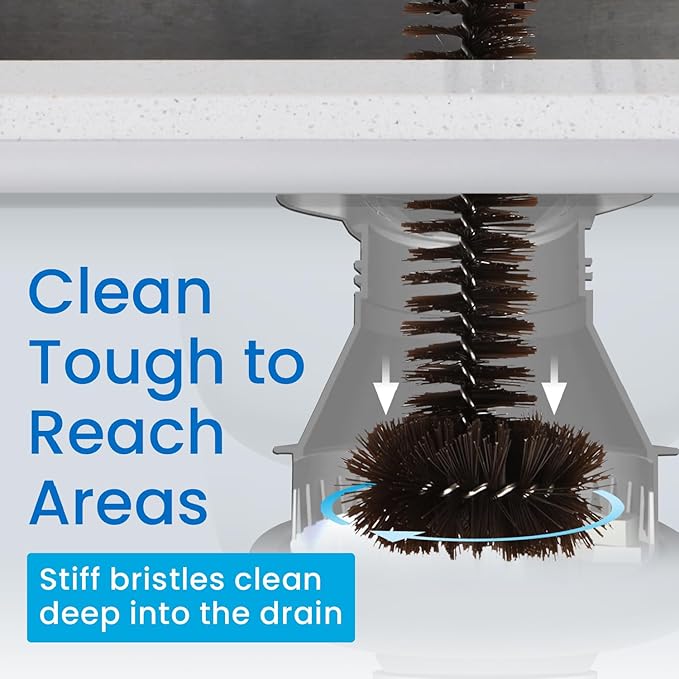 Impresa Garbage Disposal Cleaning Brush with Extra Long Handle - Eliminates Residue, Odor, and Build Up - Drain Cleaner Brush for Kitchen Sink (15 x 4 in Garbage Disposal Cleaner)