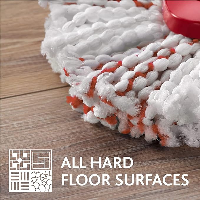 O-Cedar EasyWring Deep Clean Refill (4-Pack) | 40% More Cleaning Power | Microfiber Mop Refill Compatible with O-Cedar EasyWring Spin Mop & Bucket System