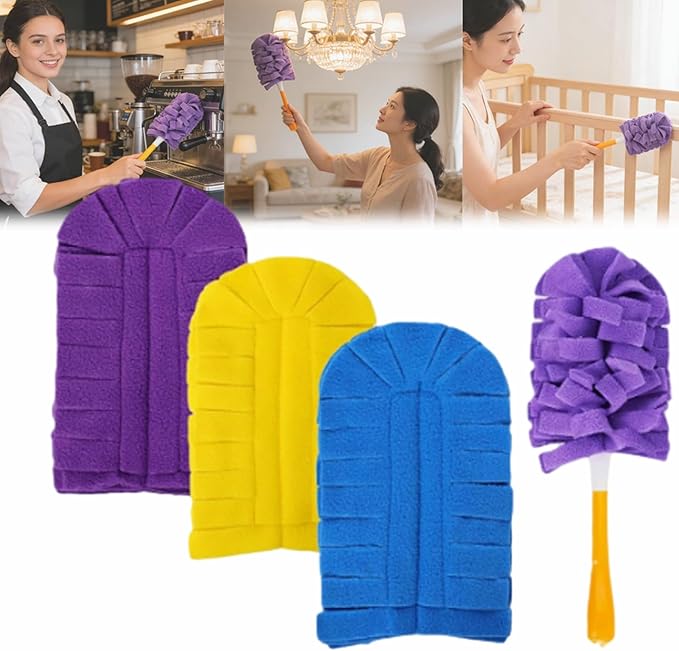 360° Electrostatic Duster Refills, The Sustainable Choice for a Dust-Free Home, Washable Duster Refills Reusable, Duster Refills Washable for Hand Duster, High-Density Microfiber (3 Refills)