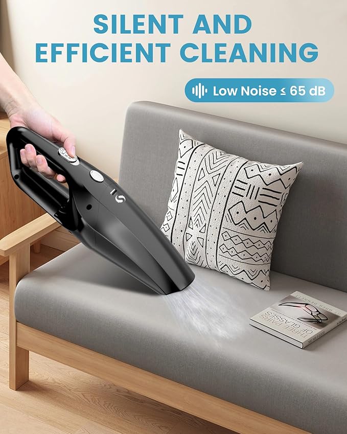 SERVOMASTER Handheld Vacuum Cordless Cleaner, Portable Mini Car Handheld Vacuum, Vacuum Portable with HEPA Filter, Hand Held Cordless for Car Accessories, Pet Hair, Home, Office Black White