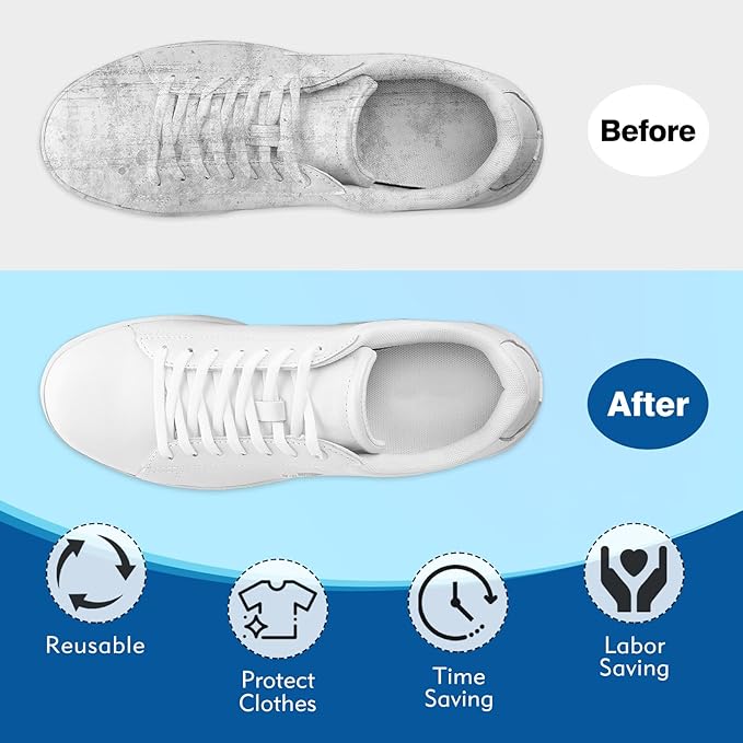 Shoe Washing Machine Bag Upgrade Version Laundry Shoe Bag for Washer and Dryer 100% Safe and Easy Shoe Cleaning 1 Pair (Blue, One Size)