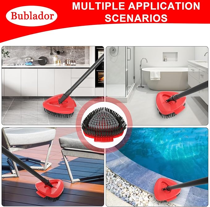 Bublador 2 Pack Scrubber Mop Replace Head Compatible with O Cedar EasyWring 1 Tank,Spin Replacements Heads,Scrub Brush Attachment for Bathroom,Kitchen and Various of Hard Floors