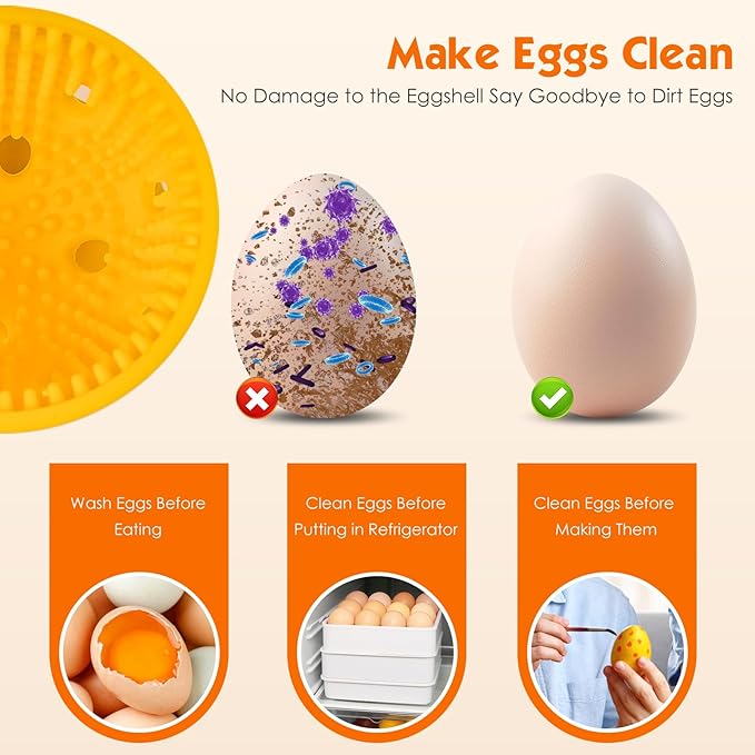 Egg Brush Cleaner, Egg Cleaner for Fresh Eggs, Cute Chick Shaped Egg Wash and Brush, Washing Egg Tool for Standard Sized Eggs (Beige)