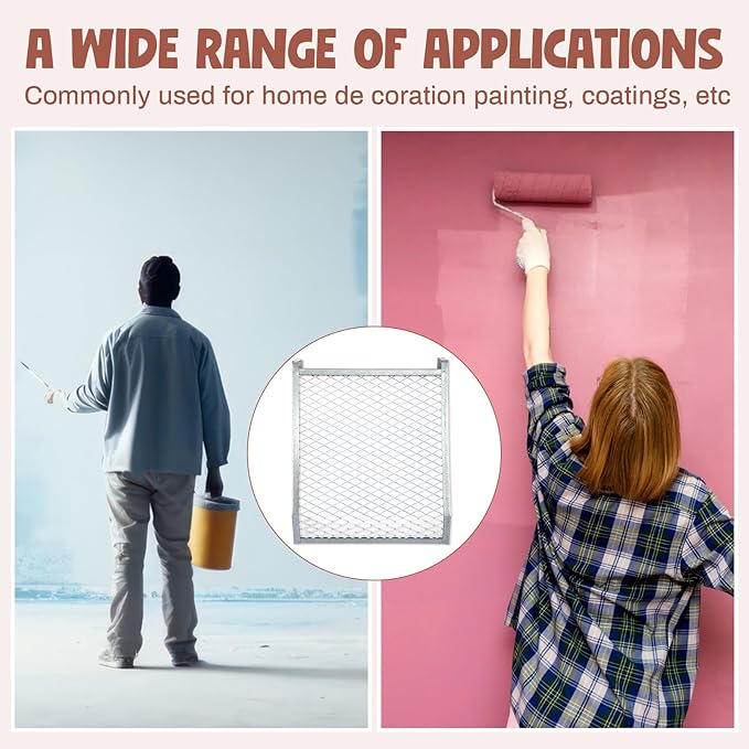 Landhoow 12 Pcs Paint Roller Grid for 5 Gallon Buckets, Paint Screen Strainer 4 Sided Metal Bucket Grid, Silver