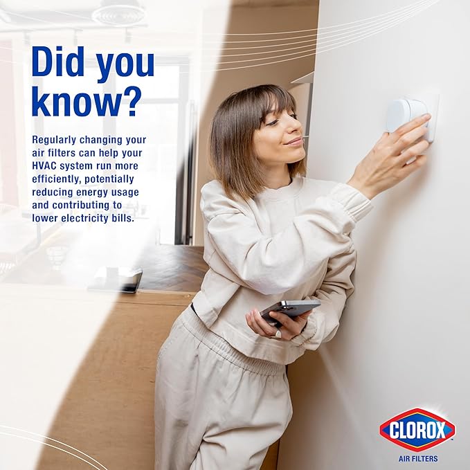Clorox 12x24x1 Air Filter, MERV 11 Pleated HVAC AC Furnace Air Filters, MPR 1000 & FPR 7 – Pack of 4