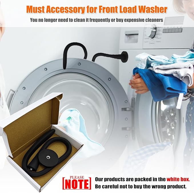 Washer Door Prop and Stopper for Front Load Washing Machine, Removable Washer Door Holder with 43mm Magnet Base, Flexible Washer Door Stopper Keep Washer Door Open to Prevent Odors - Black