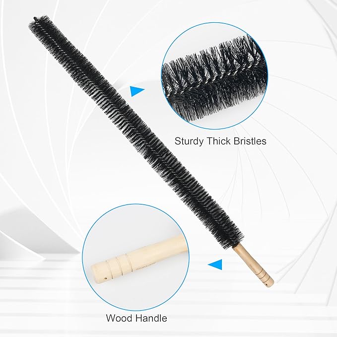 Dryer Vent Cleaner Brush Kit - 26 inch and 27.5 inch Clothes Dryer Lint Vent Trap Cleaning Brush, 660mm and 700mm Flexible Lint Remove for Household Dust Cleaning