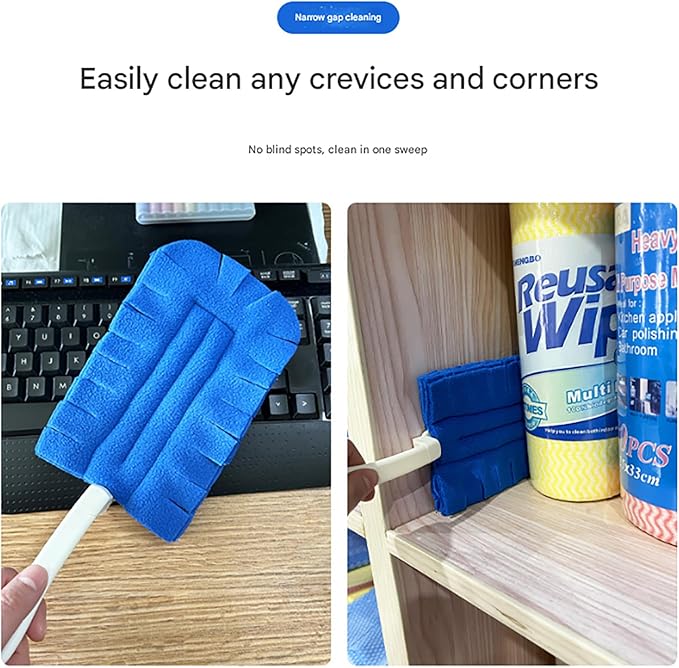 360° Electrostatic Duster Refills with Duster Handles, Reusable Duster Refills Washable Hand Duster, for Cleaning, Office, Ceiling Fan (1 Handle + 20 Refills)
