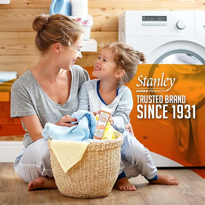 Stanley Home Products Orange Power Gel Pre Wash - Laundry Stain Remover - Spot Treat Tough Stains Works Immediately Cleans and Deodorizes Fabrics Ideal for Blood Oil Grease and More (6 Pack)
