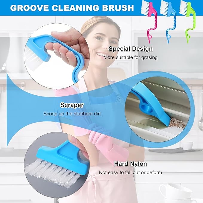 15PCS Crevice Cleaning Brush Set,Ideal for Kitchens, bathrooms, Grout Lines, Sinks, Cups, blenders, Window Tracks, and Other Tight Spaces Hard-Bristle Cleaning Brush Tools
