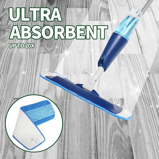 3 Pack Microfiber Cleaning Pads for Bona Mop, Hardwood & Hard Surface Floors Replacement Cleaning Mop Pads, Reusable Microfiber Mop Pads for 18 Inch Mop, Over 500 Machine Washes