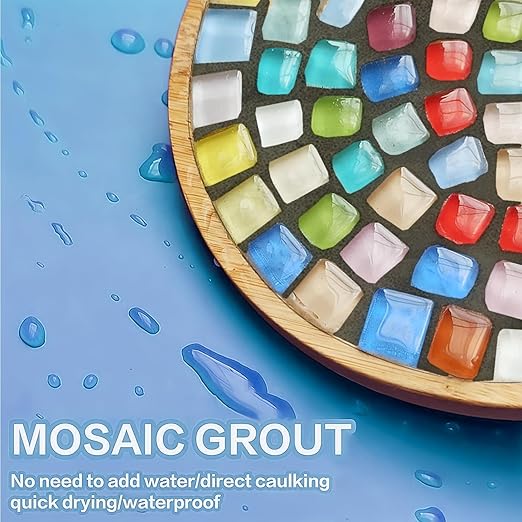 OOTDART Mosaic Crystal Grout, Mosaics Tile Tools, Mosaic Tile Accessories – Essential for Handmade Grouting and Perfect for DIY Craft Projects (Gray, 8.8oz)