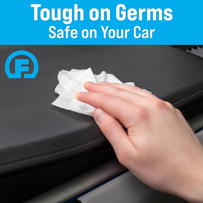 Fortress Car Interior Wipes (25 ct, Pack of 25) for Car Interior Cleaning, Dashboard, Seats, Detailing, and Steering Wheel [Travel Size] Skin-Safe Car Interior Cleaner Supplies