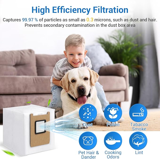 Bluearks 14 Pack Dust Bags,Compatible with Eufy E28 Omni/E25 Omni Robot Vacuum,3L Large Capacity,Heavy-Duty 4-Layer Tear-Resistant Design E28Omni /E25 Omni Vacuum Bags