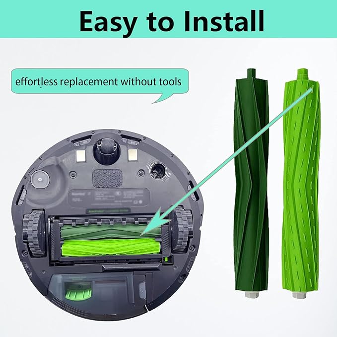 Replacement Parts & Accessories for iRobot Roomba E, I & J Series, Combo i5, j5 Series e5 e6 i1 i2 i3 i4 i5 i6 i7 i8 j5 j6 j7 j8 Vacuum Cleaner, 2 Set Rubber Brushes 2 HEPA Filters 2 Dust bags