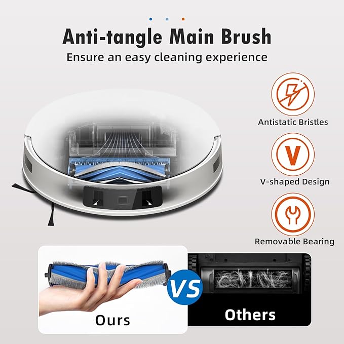 22 Pcs Vacuum Accesories Kit for ECOVACS DEEBOT T30S COMBO Robot Vacuum, Replacement Parts Include 1Rubber Brush, 4 Filters, 6 Pads, 6 T30S Combo Dust Bag, 4 Side Brush and 1 Cleaning Tool