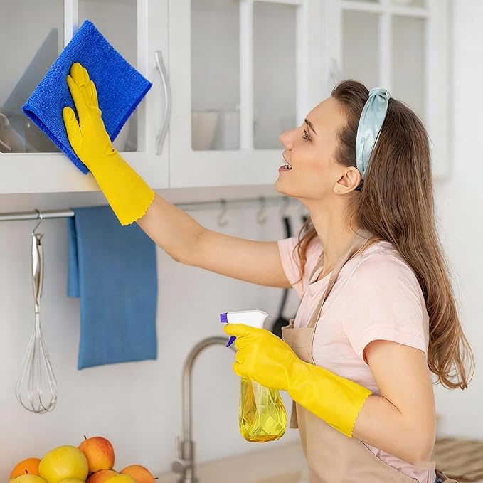 Newwiee 150 Pcs Microfiber Cleaning Cloth 6"x 6" Inch Softer Highly Absorbent Reusable Cleaning Rags for Kitchen Car Glass Home(Blue)