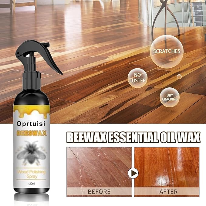 Oprtuisi Natural Beeswax Furniture Polish Spray, Wood Cleaner and Polish, 2-Pack