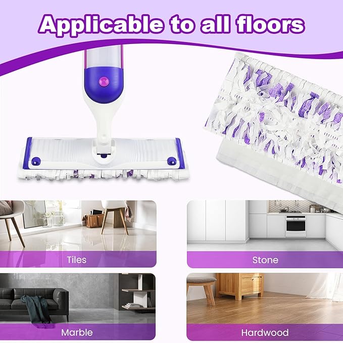 Pure Realm 20 Count Disposable Power mop Pads Compatible with Swiffer Power mop Refills and PowerMop Wood Mop, Multi-Surface swiffer Wet Pads Refills Replacement Use for Floor Cleaning
