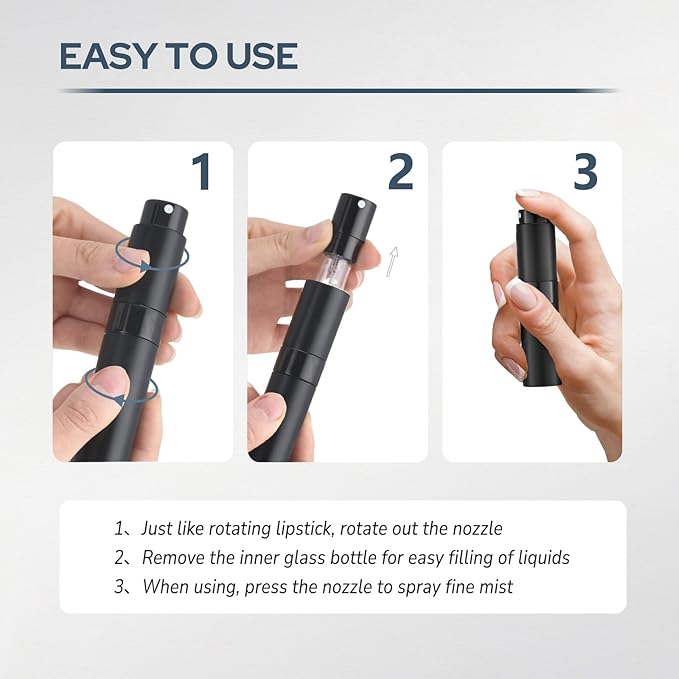 Perfume Atomizer Travel Bottle Refillable: Cologne Sprayer Portable for Men - Mini Spray Empty for Refill - 8ml Small Size Green