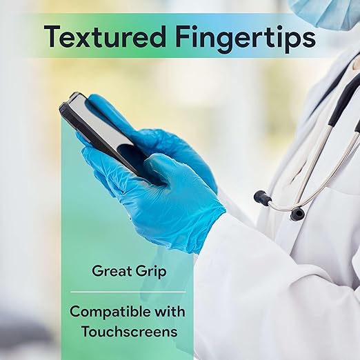 FifthPulse Medical Exam Blue Nitrile Gloves X Small 1000 Count - 3 Mil Powder and Latex Free Disposable Gloves - Case of 10 Boxes of 100