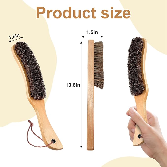 Felt Hat Brush,Felt Hat Cleaner Horse Hair Cowboy Hat Brush Cleaning Kit Hat Brush,Cowboy Hat Cleaner Easily Removes Dust Fuzz and Lint for Shoes Hats,Clothes,Baseball Caps