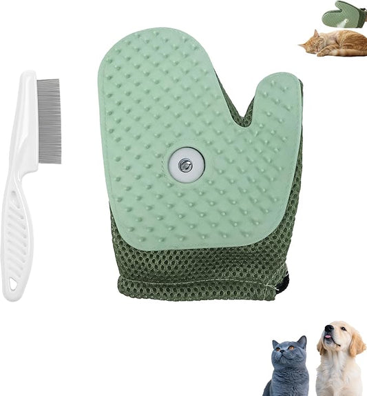 Grooming Mist Pet Hair Remover Gloves,Multi-Functional Grooming Mist Glove for Pets,With Pet Grooming Comb,Suitable for pet grooming,Sofas,Carpets,Car seats,Clothes,Etc