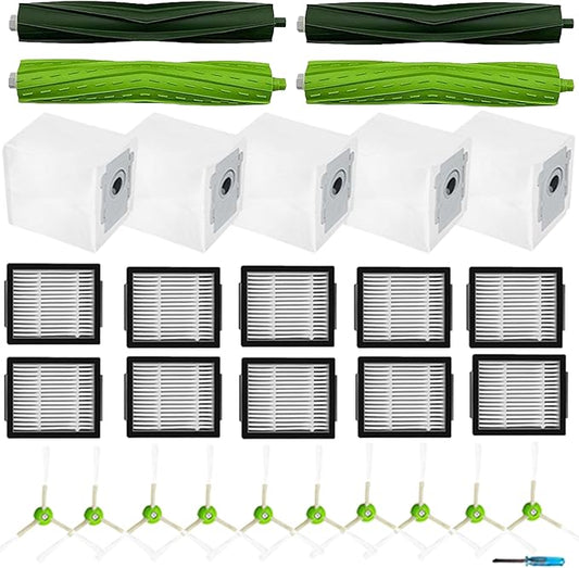 Amyehouse Brush Hepa Filter Accessory Kit Replacement Compatible with Roomba I & J Series i1 i3 i4 i6 i7 i8 J7 J5 J6 J8 J9 Including 2 Extractor 10 Filters 10 Side Brush & 5 Bags