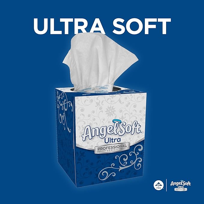 Georgia-Pacific Angel Soft Ultra Professional Series Premium 2-Ply Facial Tissue (4636014), 96 Sheets Per Box, 10 Tissue Cube Boxes Per Case