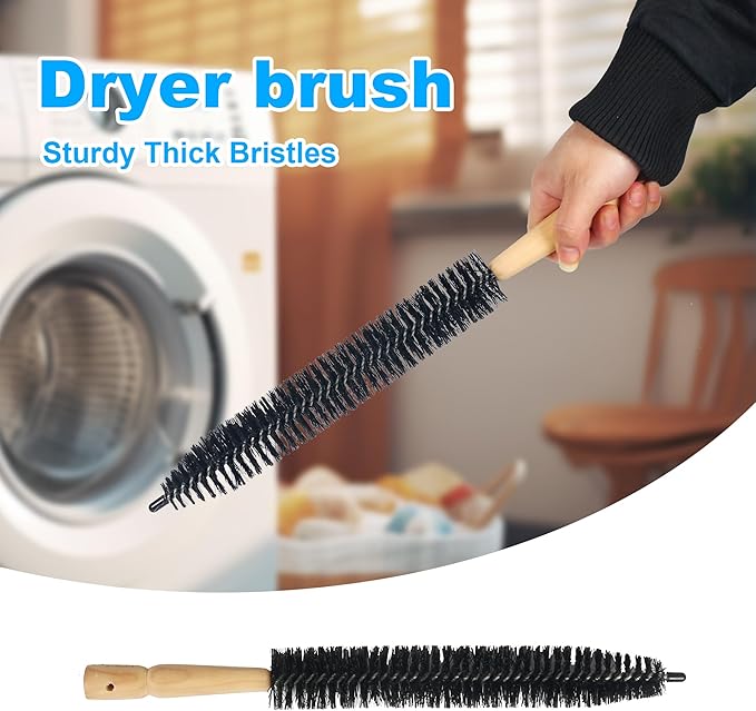 Dryer Vent Cleaner Brush Kit - 15 inch and 27.5 inch Clothes Dryer Lint Vent Trap Cleaning Brush, 380mm and 700mm Flexible Lint Remove for Household Dust Cleaning