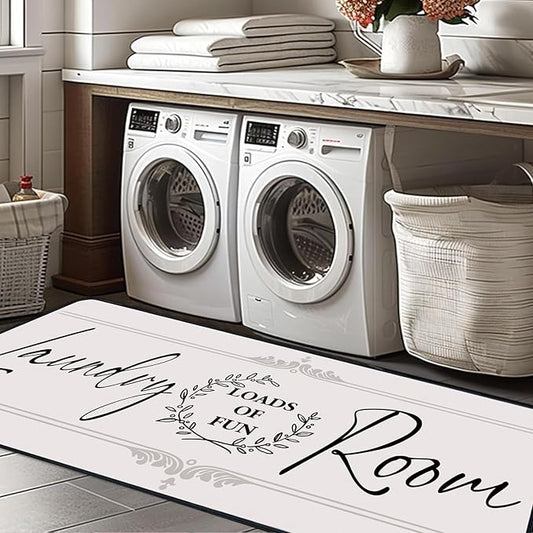 Laundry Room Rug Runner 24"X72" Non Slip Farmhouse Mats Organization and Washable Floor Long Rugs for Laundry Room Accessories Mudroom Kitchen Bathroom Area Rugs Decor