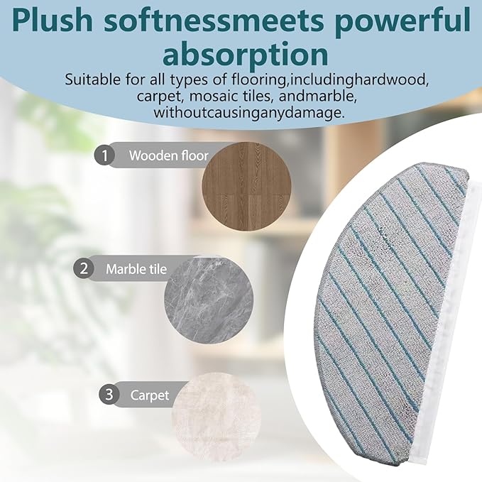 Accessories for ECOVACS DEEBOT T10 Plus Robot Vacuum Cleaner, T10 Plus Replacement 21 Pcs, 1 Main Brush, 4 HEPA Filters, 3 Dust Bags,4 Mop Pads,8 Side Brushes Accessories Kit