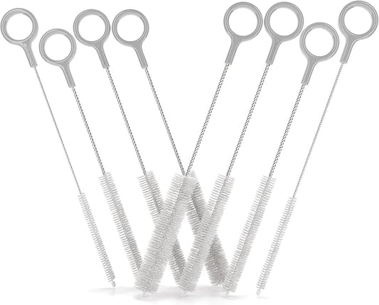 Buenalife Heavy Duty Cleaning Brushes Set of 8 - Extra Long Straw Cleaners for Metal and Plastic Reusable Drinking Straws, to Clean Small Spaces, Sippy Cups, Water Bottles - Sturdy Hard Brush Bristles