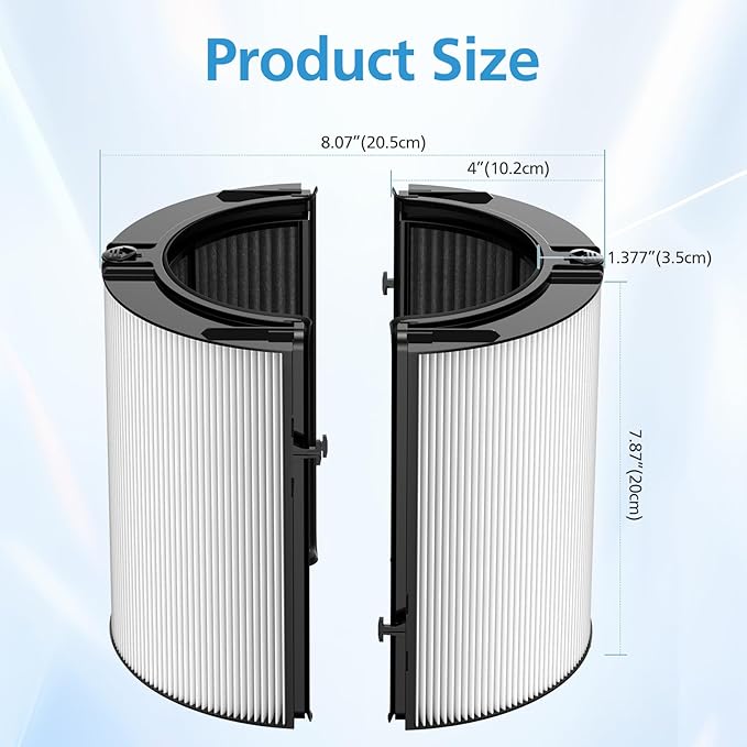 Combi 360°Glass HEPA+Activated Carbon Filter For Dyson TP09 TP07 TP06 TP04 TP10 TP4A TP7A HP04 HP06 HP07 HP09 HP10 HP4A HP7A PH01 PH02 PH03 PH04 PH3A DP04 Air Purifier,965432-01
