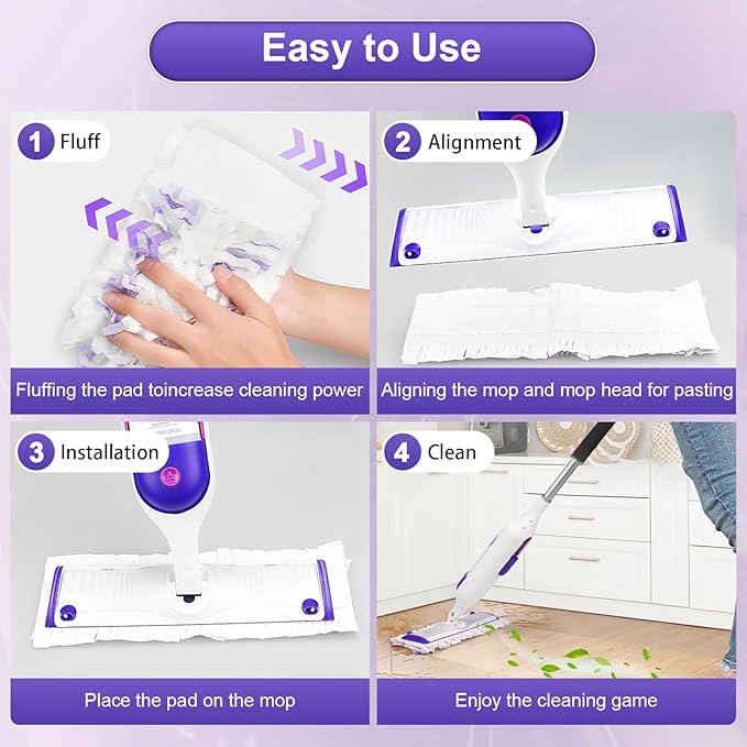 25 Count Disposable for Swiffer Power Mop Pads, 5X Cleaning Power Mop Refills, Replacement Floor Cleaning Refills, Non-Washable & Unscented for Floor Surface Cleaning