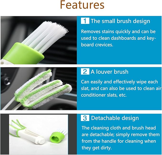 Blind Cleaner Duster Tool Microfiber Washable Cleaning Tools for Ceiling Fan Cleaner Duster and Blind Cleaner; Suitable for Louvers, Air Conditioning Vents, and Ceiling Fans (3-Pack)