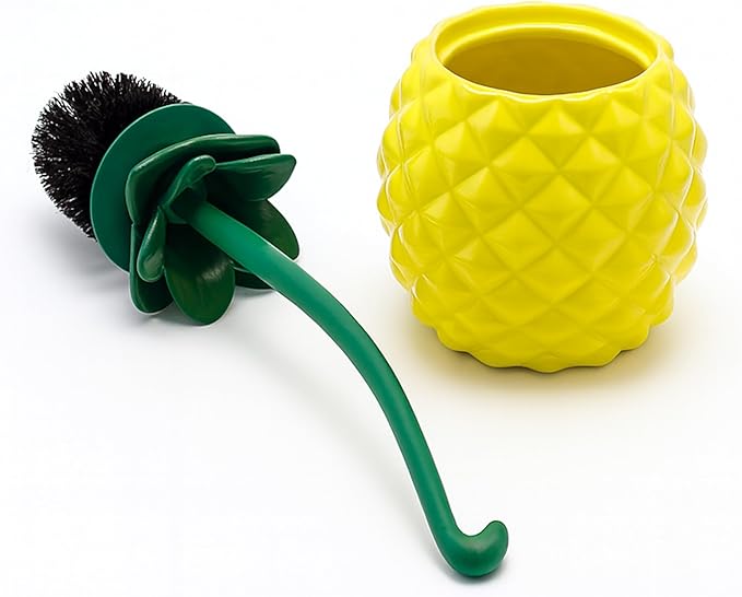 Deep & Sturdy Toilet Bowl Brush with Holder - Pineapple Bowl Brush - Durable Scrubbing - Toilet Cleaners - Household Essentials - Bathroom Cleaner - Cleaning Supplies - Household Supplies