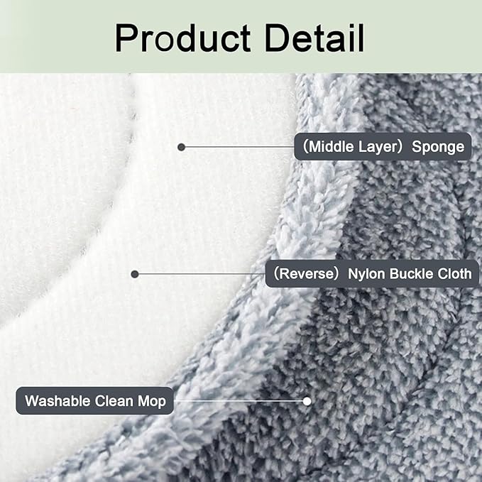 True & Tidy® 2-Pack 9 inch Extra Thick Microfiber Pad Refill for SPIN-800 TrueClean Mop & Bucket Square, Compatible with M16 and Most Square Spin Mop and Bucket, Machine Washable up to 100x