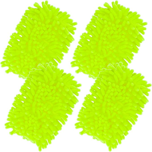 4-Pack Fleece Dusters for Swiffer, 360° Reusable Duster Refills Heavy Duty Pads for Swiffer Hand Duster Dry Duster, Green