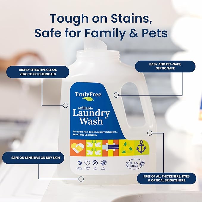 TRULY FREE - Laundry Wash Detergent for Sensitive Skin + Natural Dishwashing Liquid