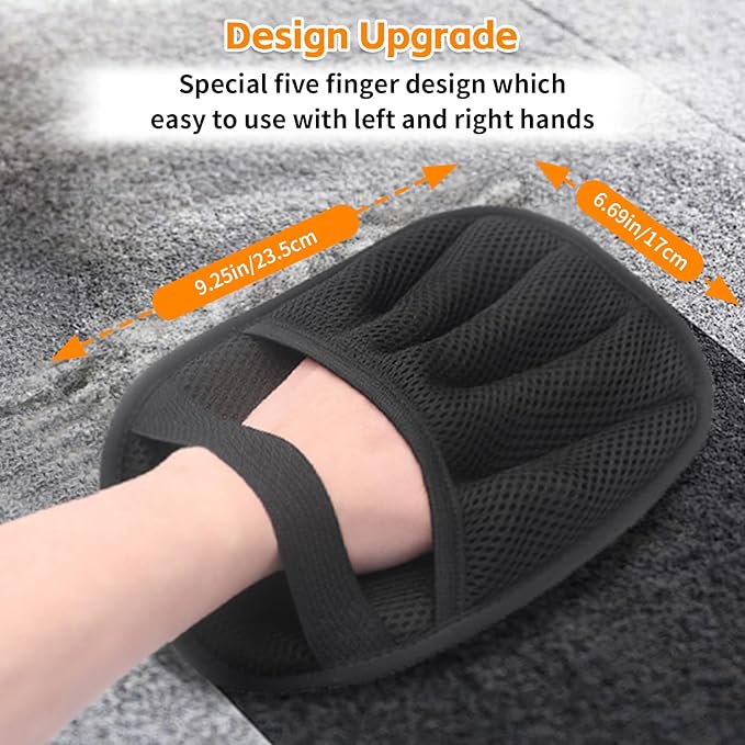 mirkir 2PCS Pet Hair Removal Glove for Cats & Dogs Five-Finger Electrostatic Magic Brush Pet Hair Remover Glove for Clothing, Couch, Carpet, Furniture, Car Seat