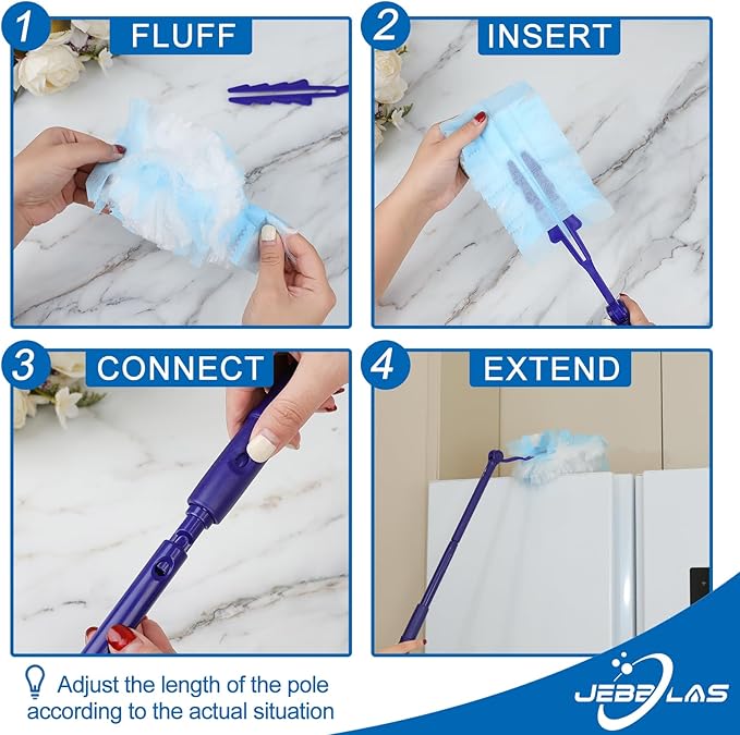 JEBBLAS Disposable Duster Refill, Heavy Duty Duster Refills,20 Count,Multi Surface Dusters Refill for Cleaning,Duster Refills