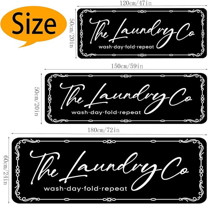 Laundry Room Rug Runner 20"X47" Non Slip Farmhouse Mats Organization and Washable Floor Long Rugs for Laundry Room Accessories Mudroom Kitchen Bathroom Area Rugs Decor